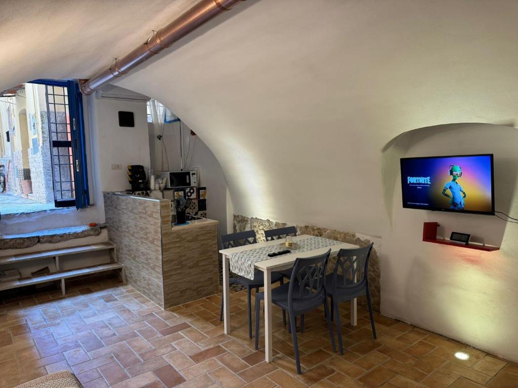 TV a/nebo společenská místnost v ubytování Da Matteo