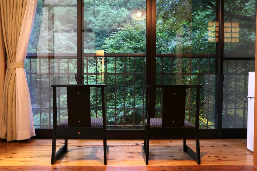 Balkón nebo terasa v ubytování 山川温泉 小杉庵