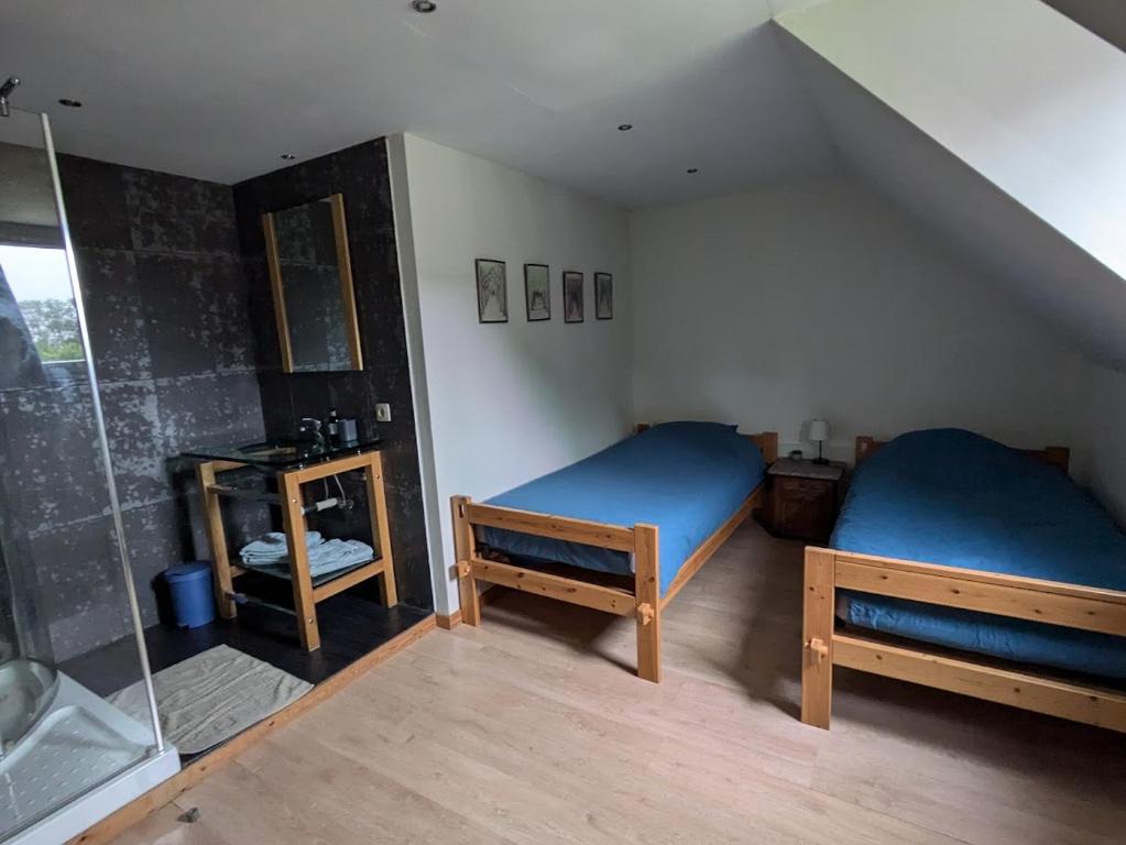 Postel nebo postele na pokoji v ubytování Dielpenhof