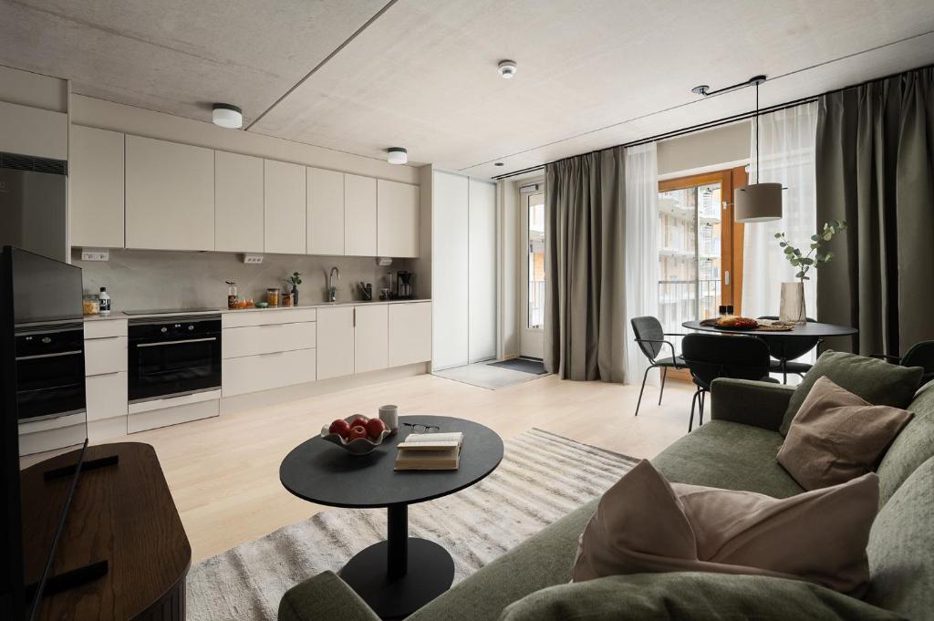 Kuchyň nebo kuchyňský kout v ubytování Vander Aparthotel Inre Hamnen