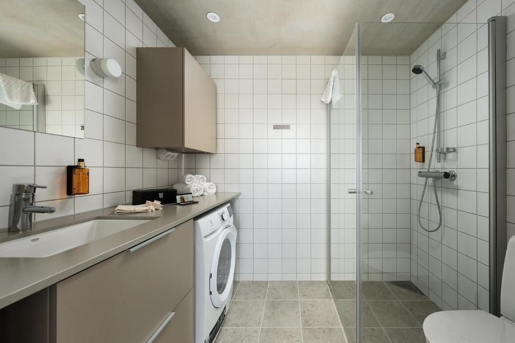 Kuchyň nebo kuchyňský kout v ubytování Vander Aparthotel Inre Hamnen