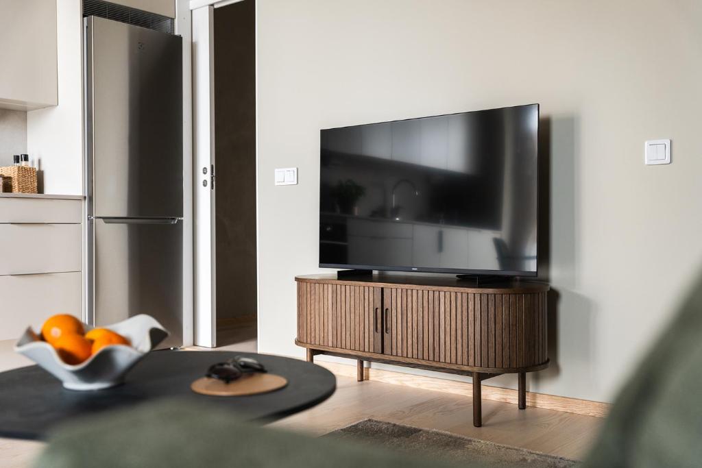 TV a/nebo společenská místnost v ubytování Vander Aparthotel Inre Hamnen