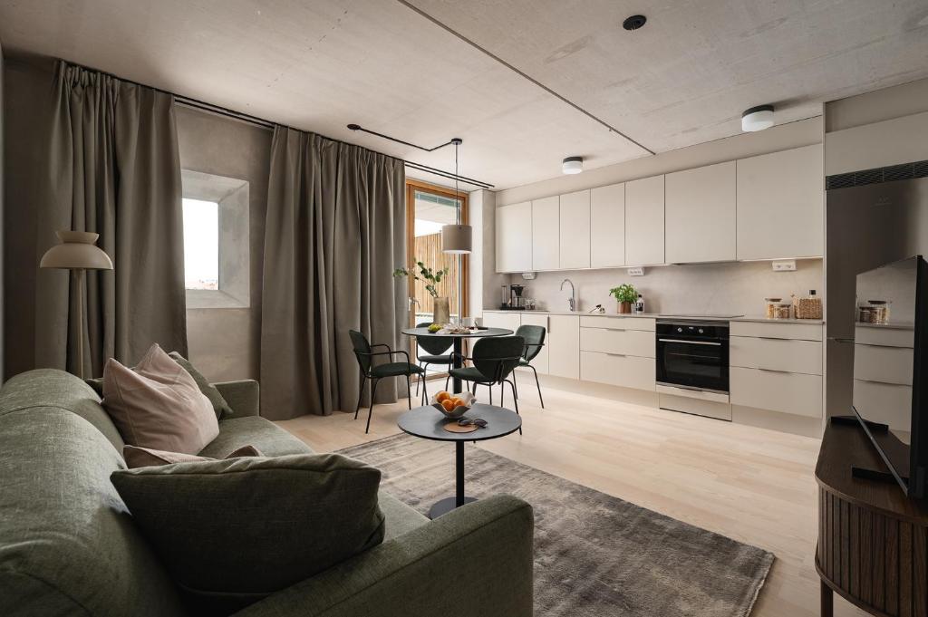 Kuchyň nebo kuchyňský kout v ubytování Vander Aparthotel Inre Hamnen