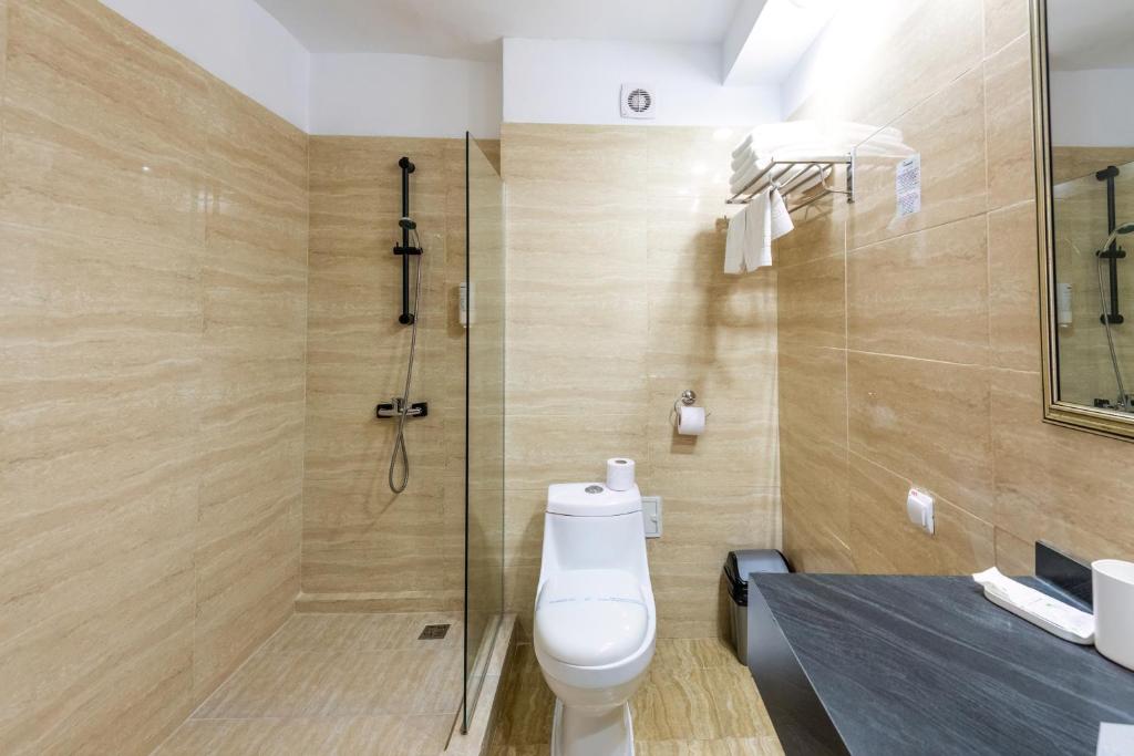Koupelna v ubytování Hotel Recif
