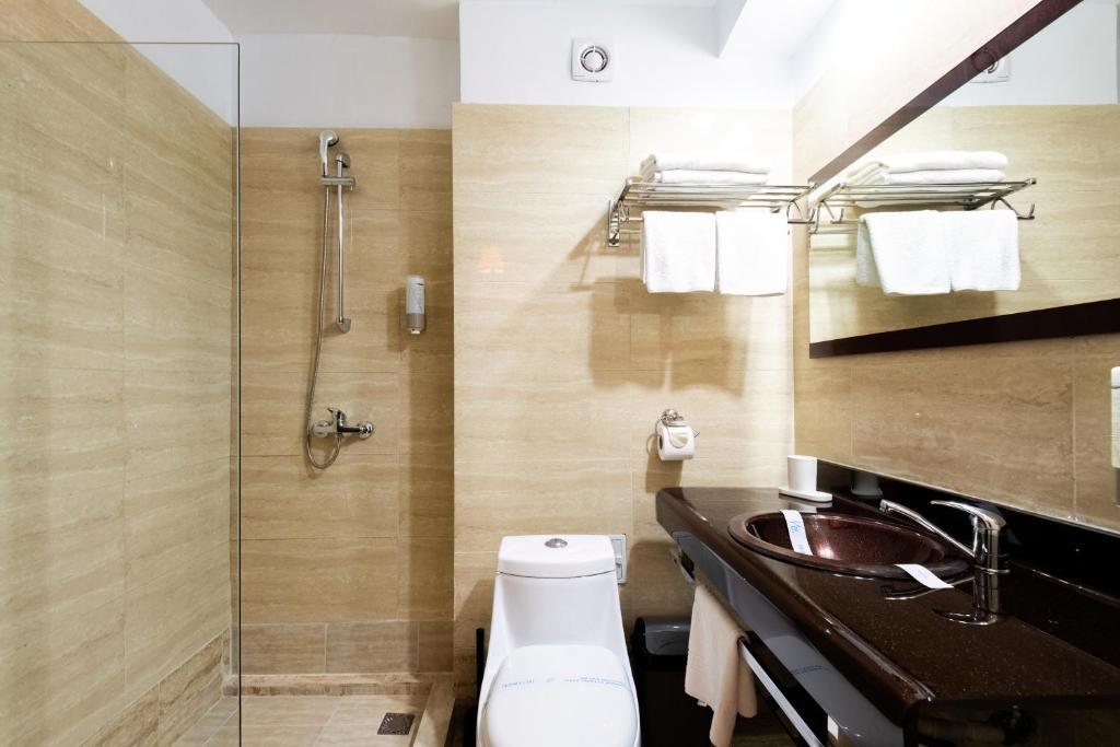 Koupelna v ubytování Hotel Recif