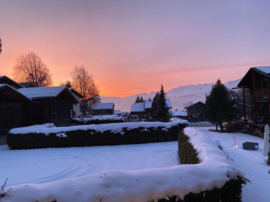 Le Hameau des Biquettes v zimě