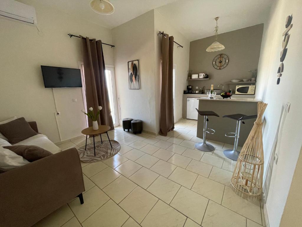 Kuchyň nebo kuchyňský kout v ubytování Sea View Apts & Suites by Pachiplex