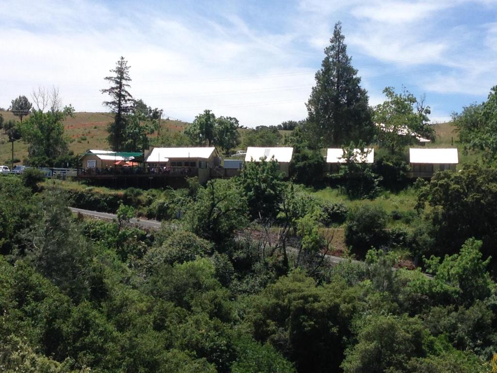 格罗夫兰普利斯特卡宾汽车旅馆的享有农场的路景