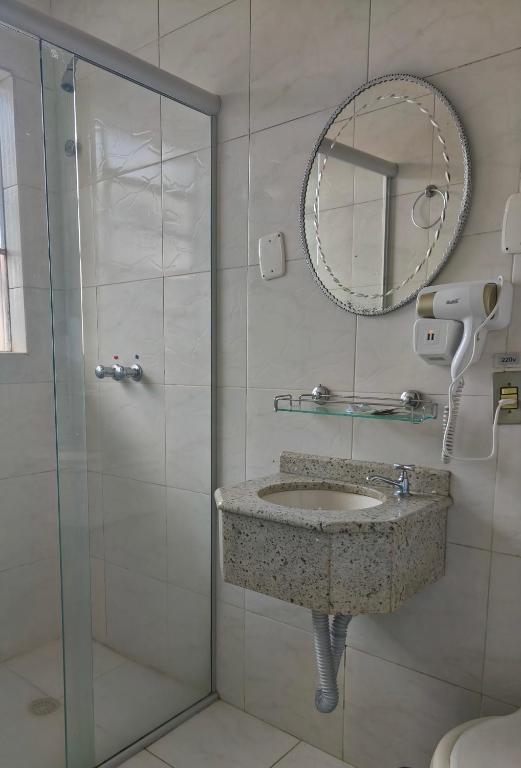 Koupelna v ubytování Hotel Colonial