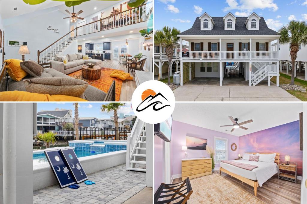 a collage of photos of a house at Sunset Shack in Myrtle Beach