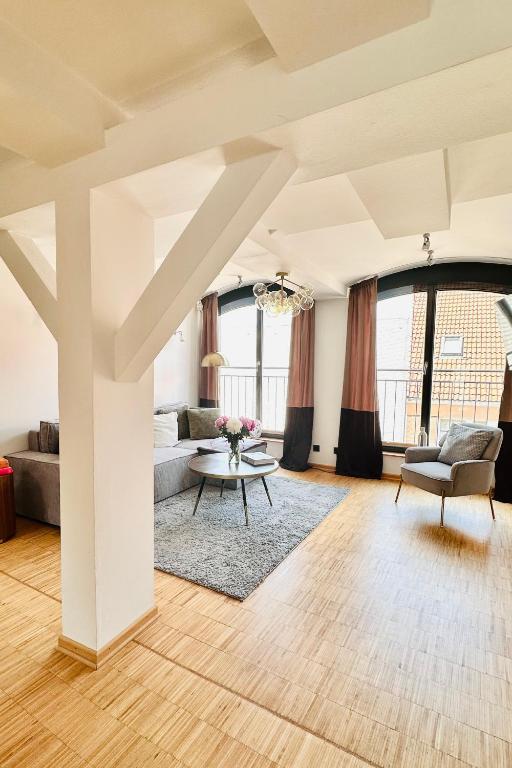 Posezení v ubytování Das Stader Penthouse mit Dachterrassen