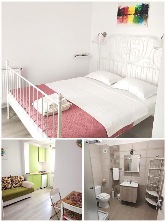 Postel nebo postele na pokoji v ubytování Garsoniera Olivia - Amarilia Apartments