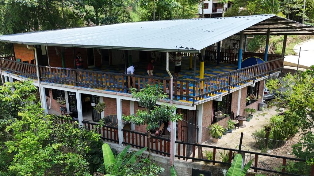 Balkón nebo terasa v ubytování La Casa De Los Sueños Colombia Centro de Bienestar y Hostel Temático Ancestral