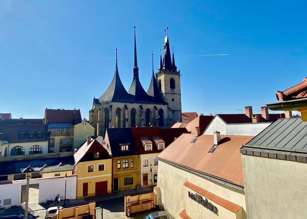 Nespecifikovaný výhled na destinaci Louny nebo výhled na město při pohledu z hotelu