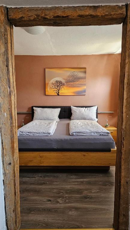 Postel nebo postele na pokoji v ubytování Gasthof Goldener Stern
