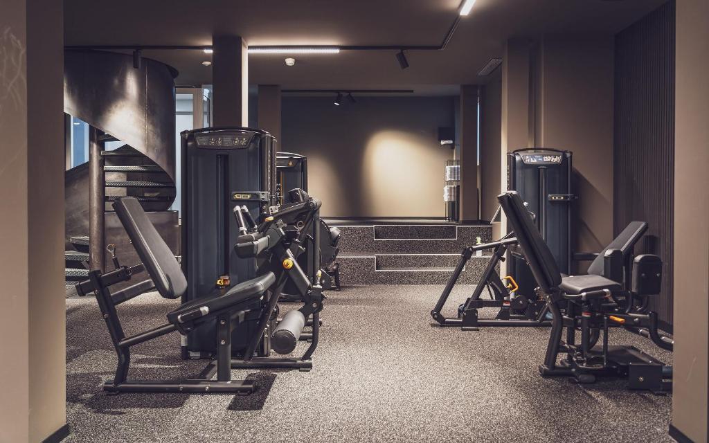 Fitness centrum a/nebo fitness zařízení v ubytování Mountain Plaza Hotel