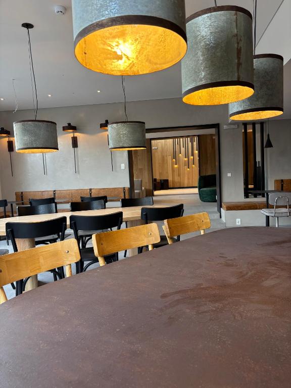 Restaurace v ubytování Excepcional Monoambiente edificio LAWA Calyptus