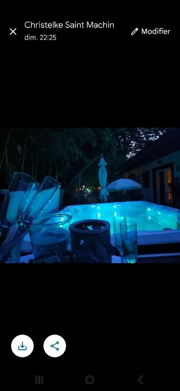 une photo d'un jacuzzi avec des lunettes dessus dans l'établissement La Lilloise Villeneuve D'Ascq GD STADE Mauroy, à Villeneuve d'Ascq