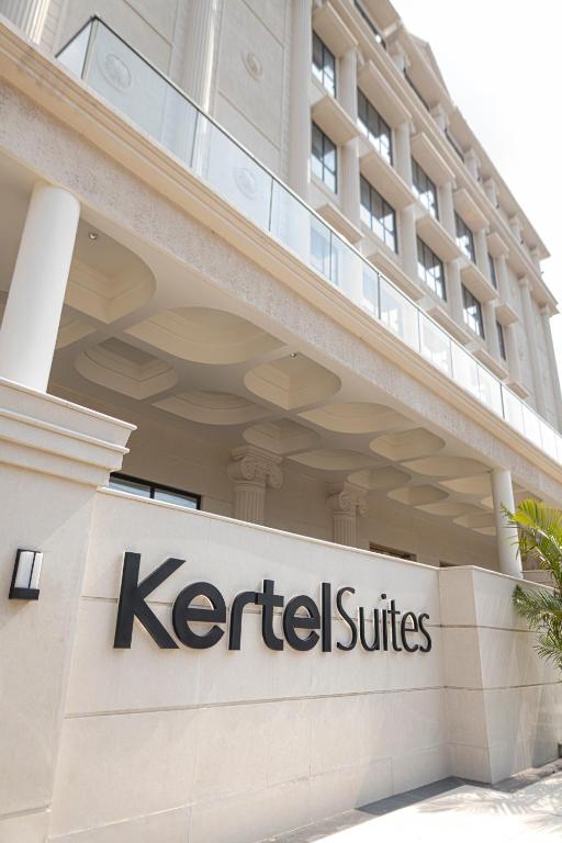 a logo of keratectos is pictured outside a building at Kertel Suites Kinshasa in Kinshasa