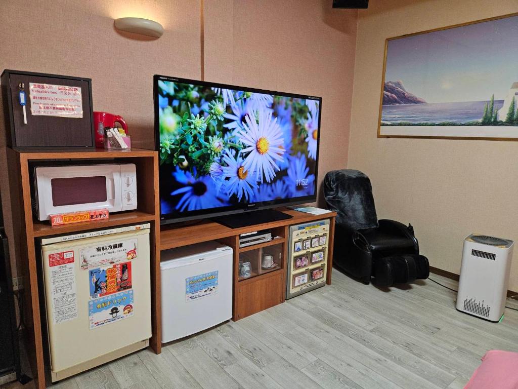 TV a/nebo společenská místnost v ubytování ホテル 花みずき