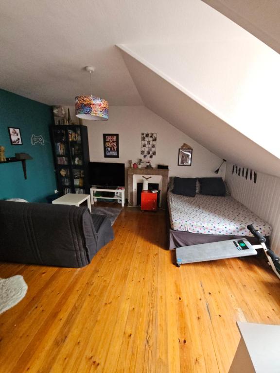 Χώρος καθιστικού στο Chambre familiale chez l'habitant