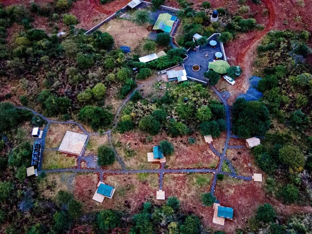 Letecký snímek ubytování Oldonyo Musa Amboseli Campsite
