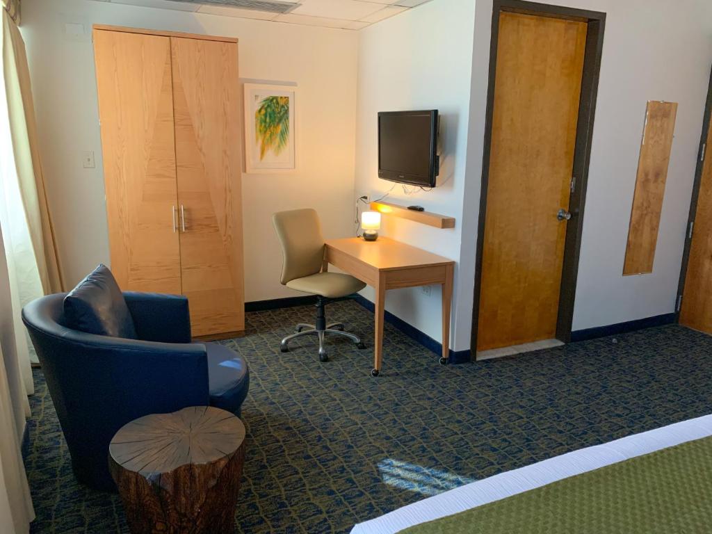 TV a/nebo společenská místnost v ubytování Ficus Hotel