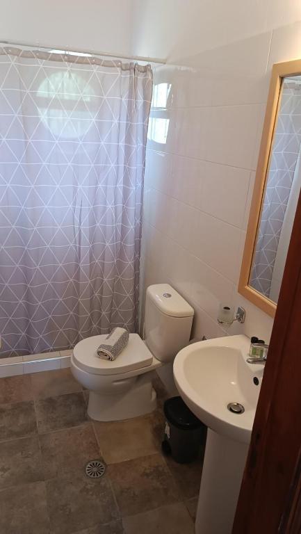 łazienka z toaletą i umywalką w obiekcie San Marco Guesthouse w mieście Kattavía
