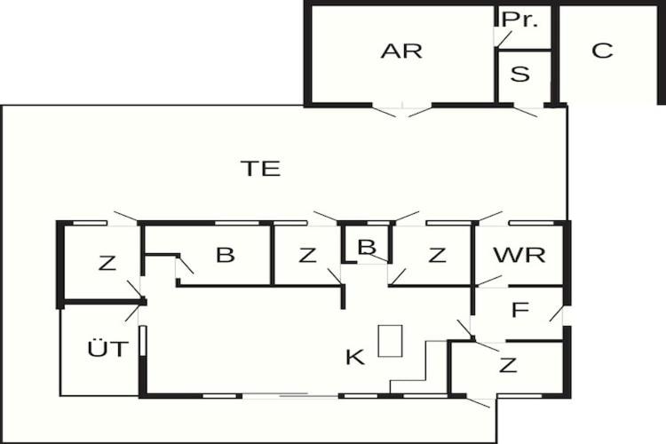 Půdorys ubytování Holiday home Jerup LV