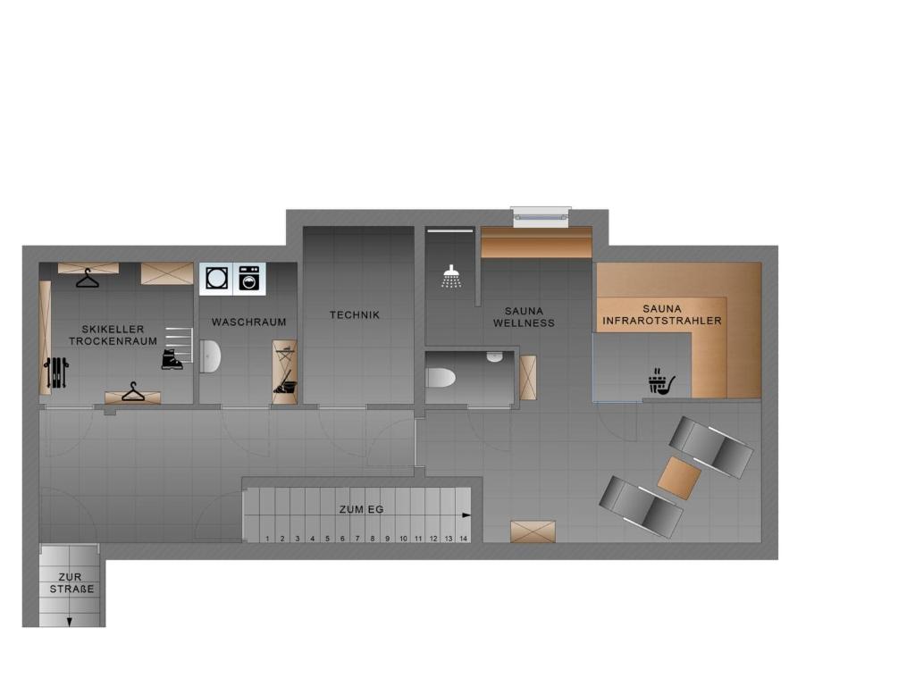 Plán poschodí v ubytovaní Bergbiberhaus L