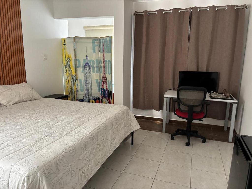 Postel nebo postele na pokoji v ubytování Casa Marea a una cuadra del mar