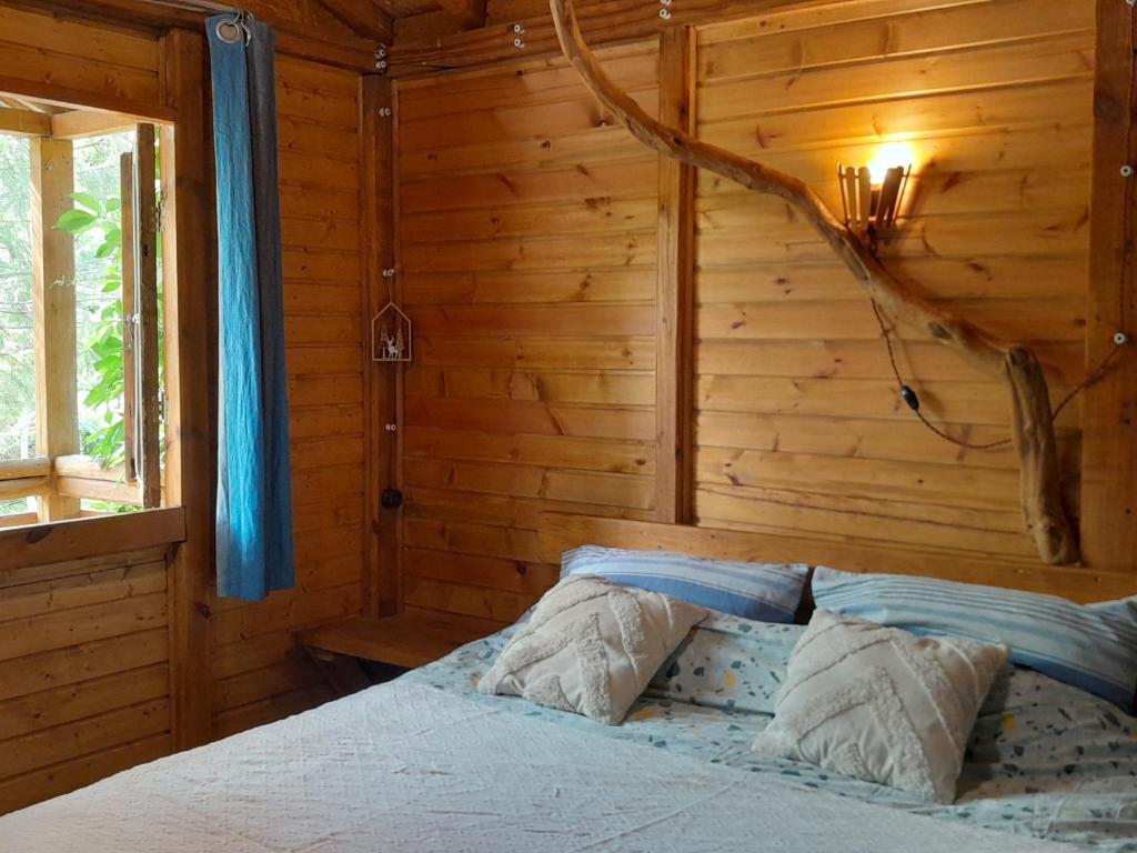 Postel nebo postele na pokoji v ubytování Tiny houses Genacvale