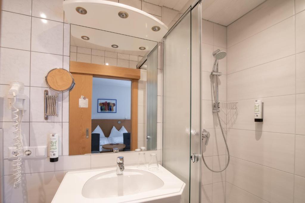 Koupelna v ubytování Hotel Gabriel