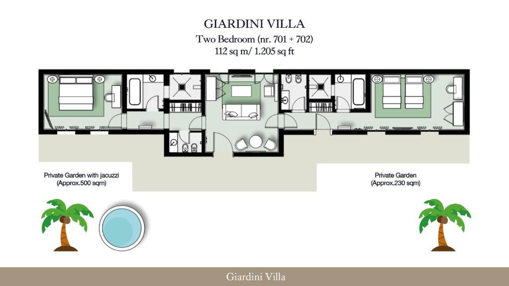 Půdorys ubytování San Clemente Palace, Venice - Managed by Mandarin Oriental
