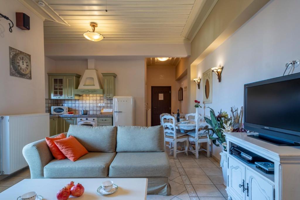 Kuchyň nebo kuchyňský kout v ubytování Giogarakis Suites