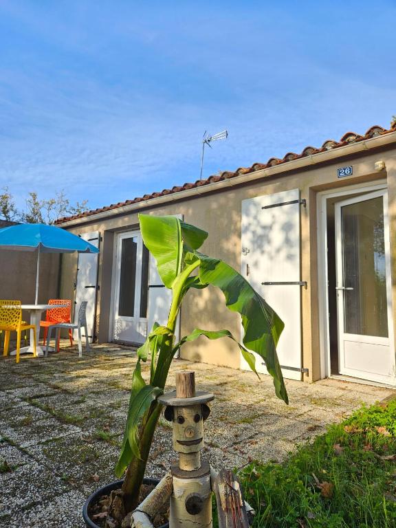 une bouche d'incendie avec une installation devant une maison dans l'établissement Cottage Confort 1 Ch, à Mareuil-sur-Lay