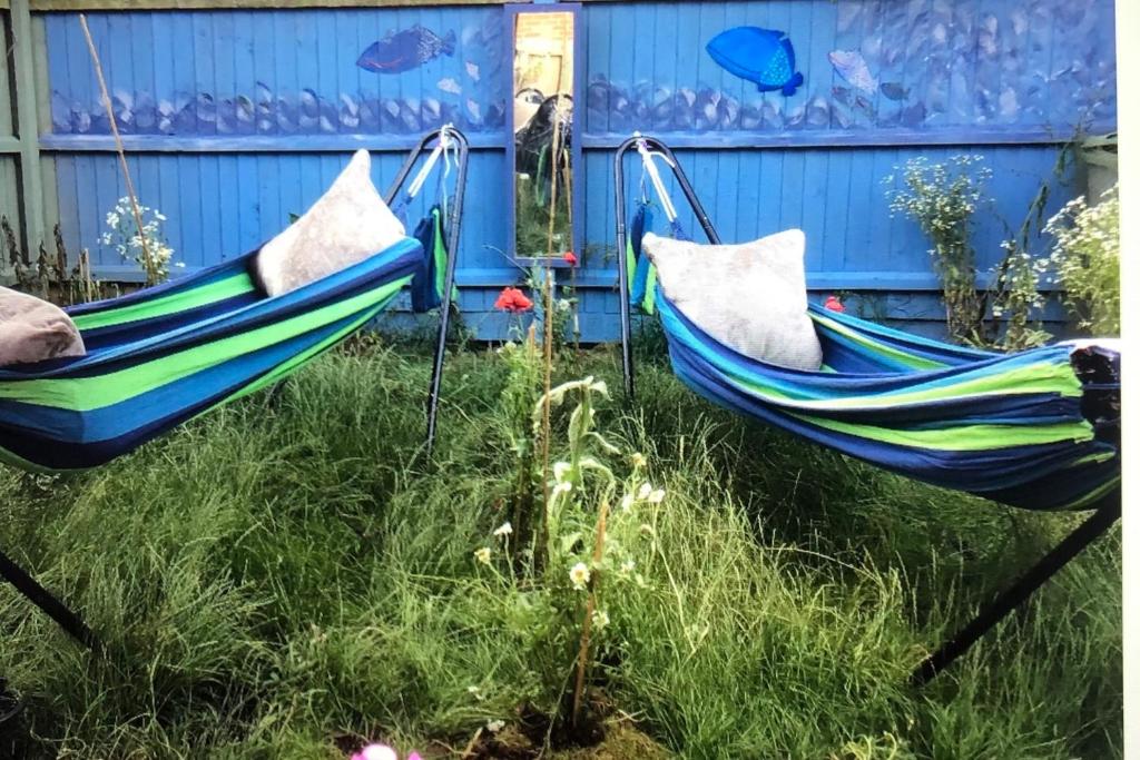 Jardí fora de Lazy Nest - Sleeps 4 Parking Garden & Hammocks
