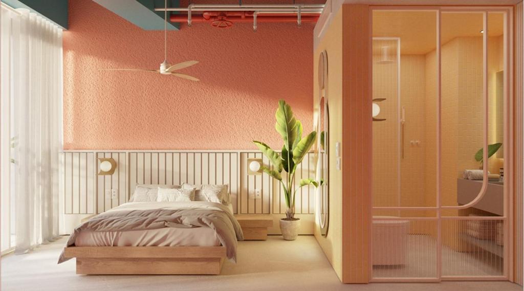 Postel nebo postele na pokoji v ubytování Zapadilly Tree Hotel