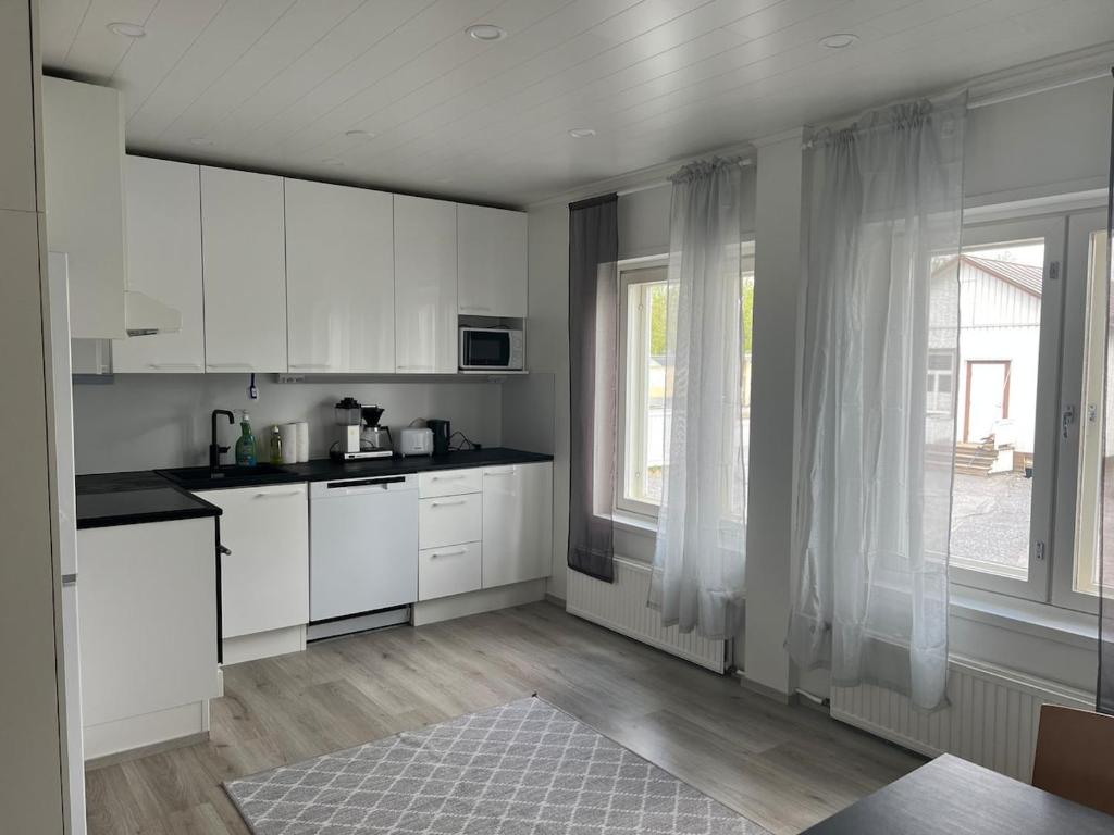 Kuchyň nebo kuchyňský kout v ubytování Antinkatu kaksio, As1