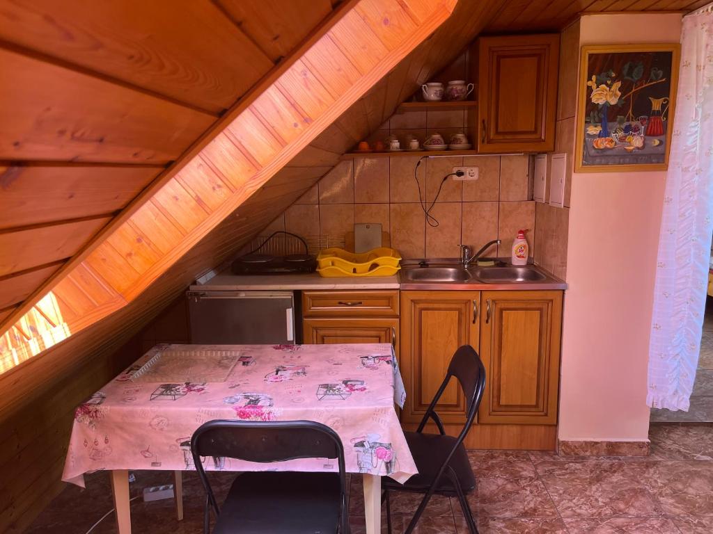 Kuchyňa alebo kuchynka v ubytovaní Jázmin-Szieszta Apartmanház Balatonfüred