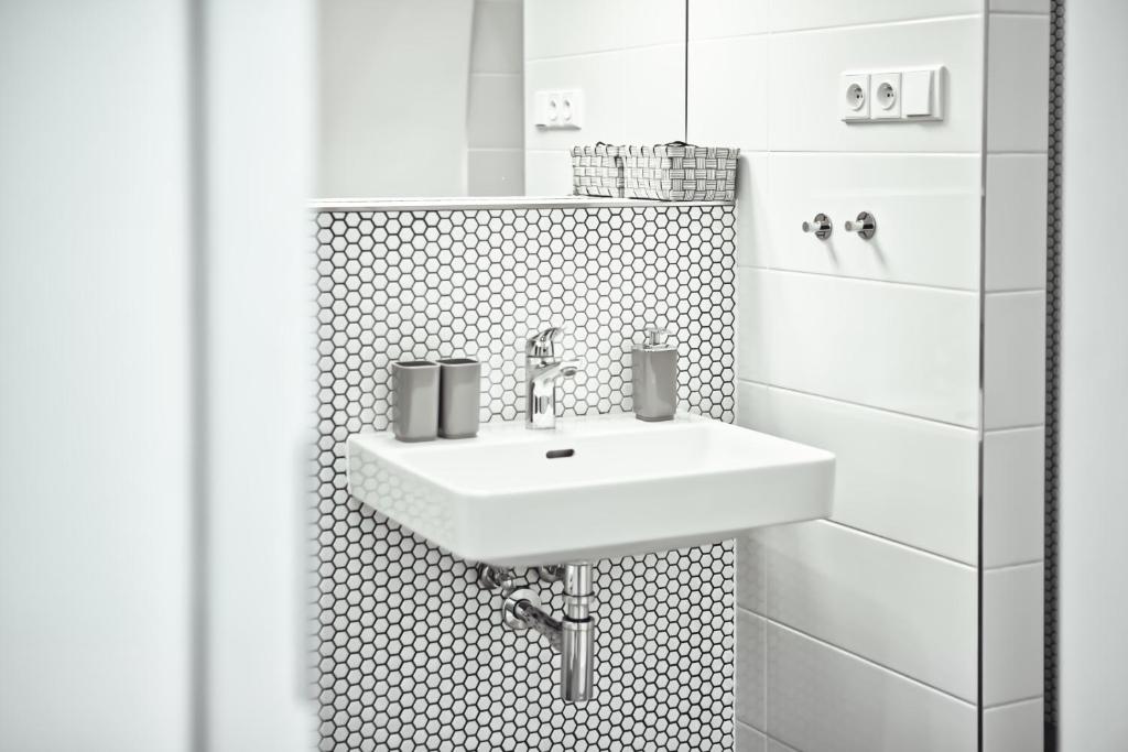 Koupelna v ubytování Apartmány VIENNA