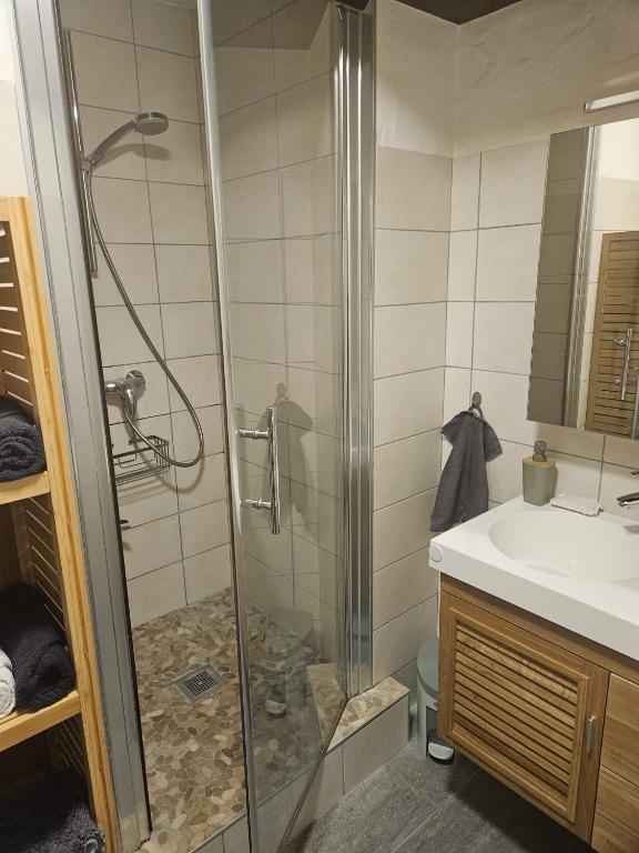 Kúpeľňa v ubytovaní Appartement plein centre ville de Bozel