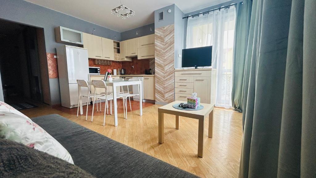 Μια τηλεόραση ή/και κέντρο ψυχαγωγίας στο Apartament Słoneczny 6