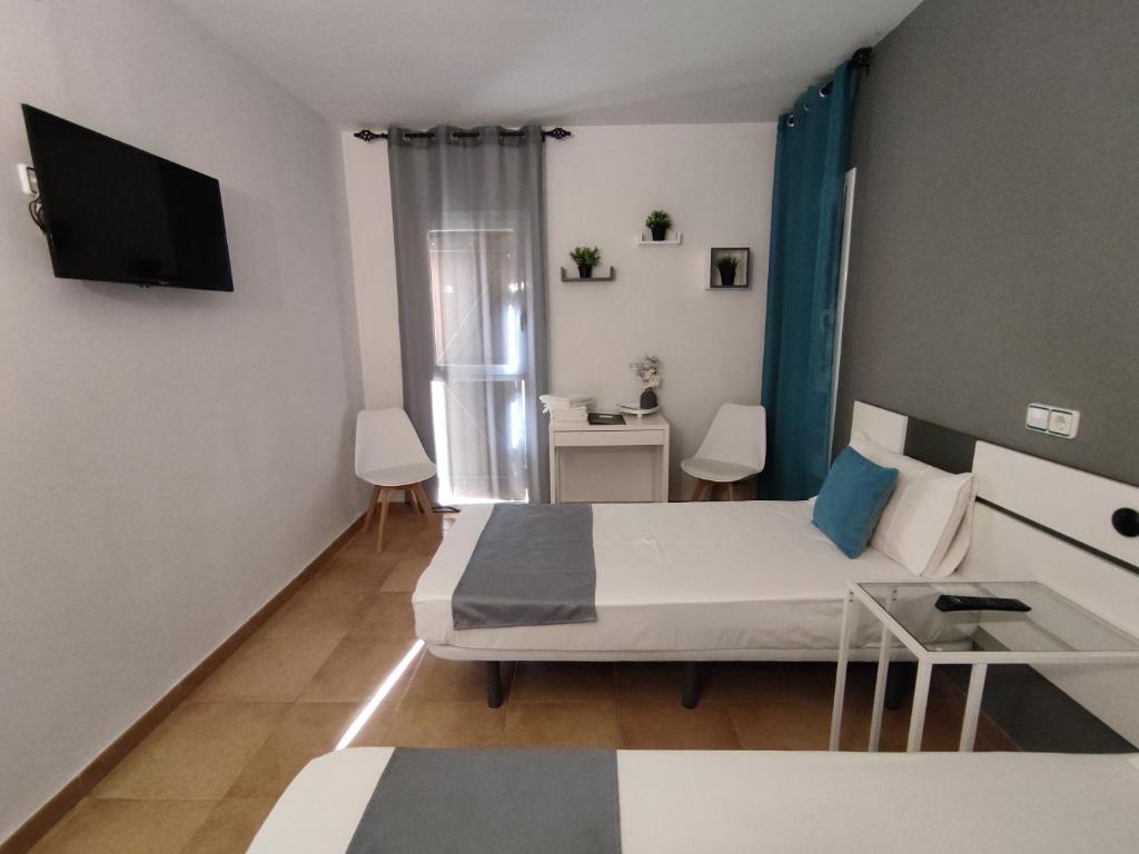 TV a/nebo společenská místnost v ubytování Hostal Turbon