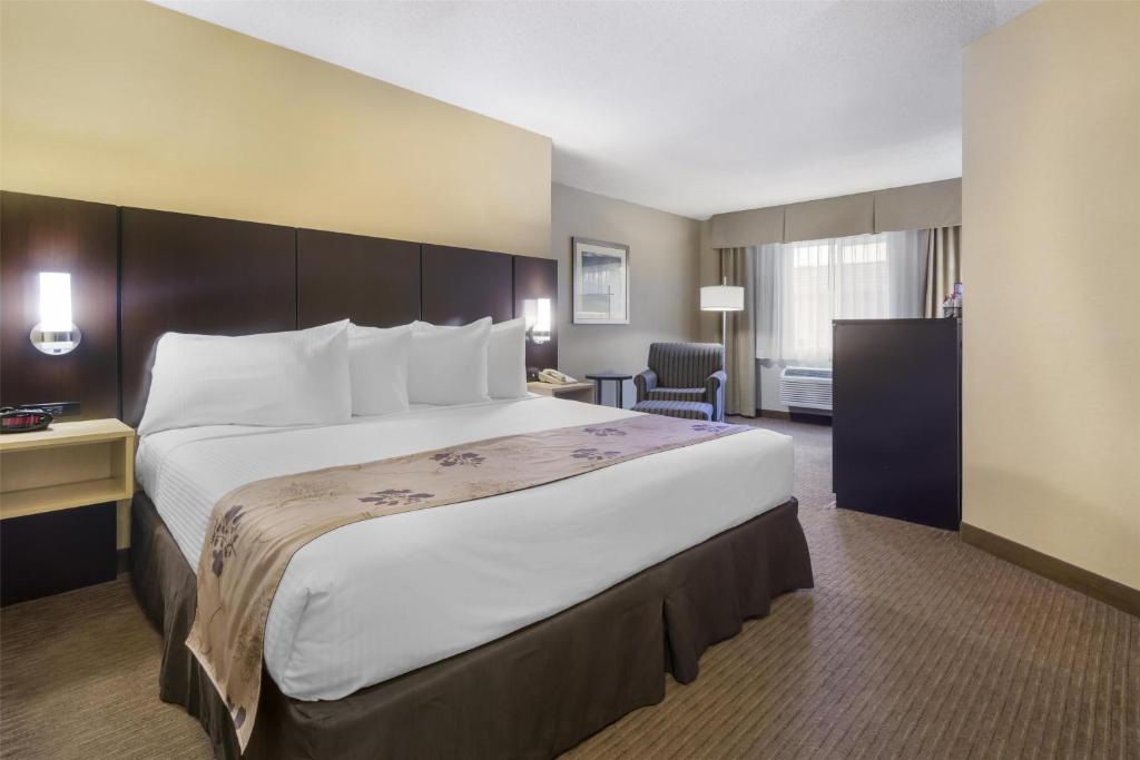 a large bed in a hotel room at Best Western Seattle Airport Hotel in SeaTac
