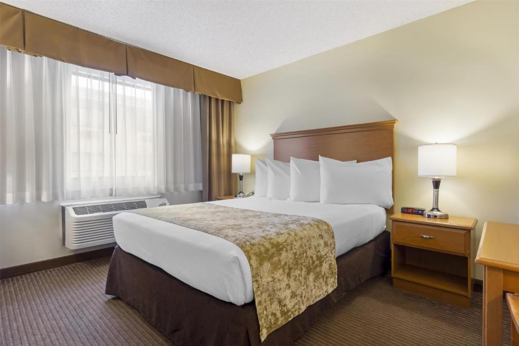 a hotel room with a large bed and a window at Best Western Seattle Airport Hotel in SeaTac