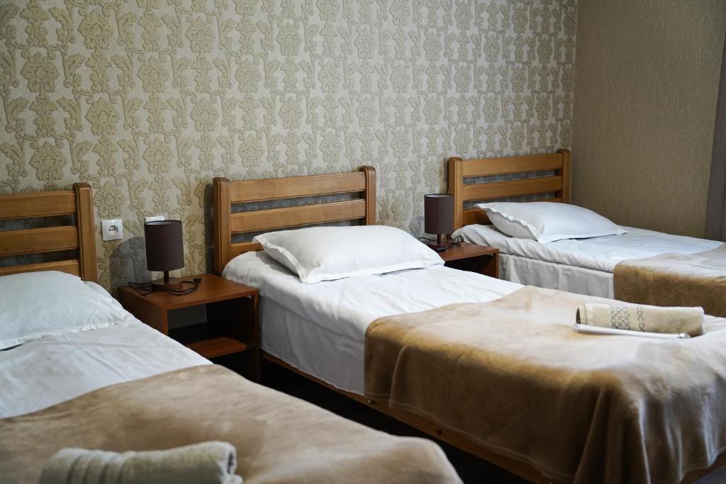 Postel nebo postele na pokoji v ubytování Hotel Elia Kazbegi
