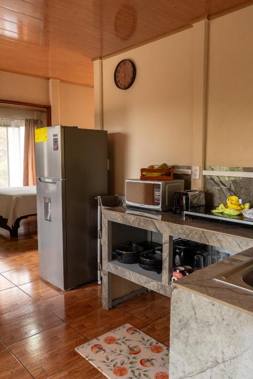 Kuchyň nebo kuchyňský kout v ubytování cabaña tìmarama