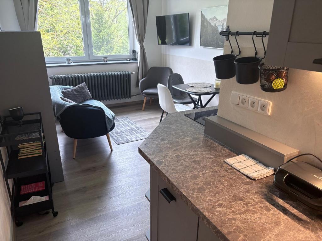 Kuchyň nebo kuchyňský kout v ubytování Apartmány IMLADRIS, Hotel u pralesa