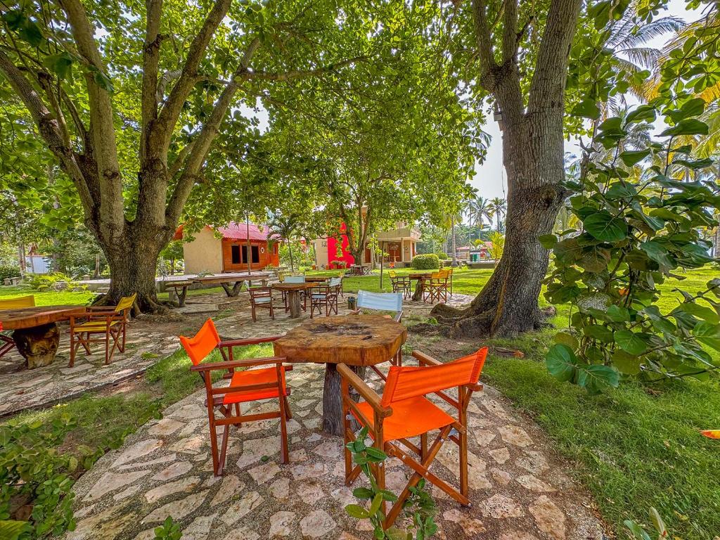 Un jardín fuera de Hotel Chiniu
